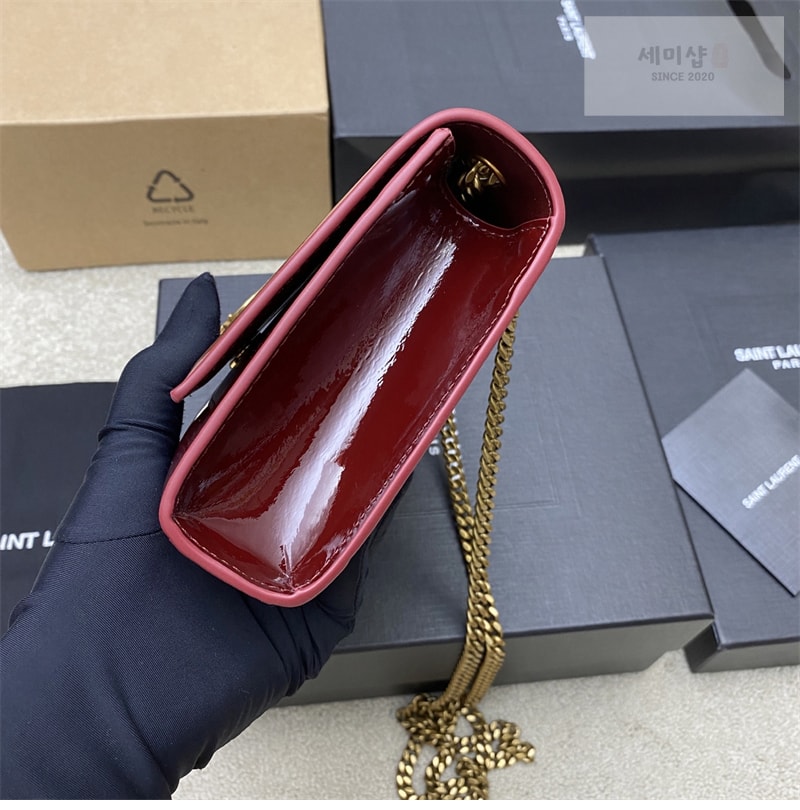 Saint Laurent 생로랑 케이트 스몰 페이턴트 숄더백 버건디 377629 Bag 6번 이미지