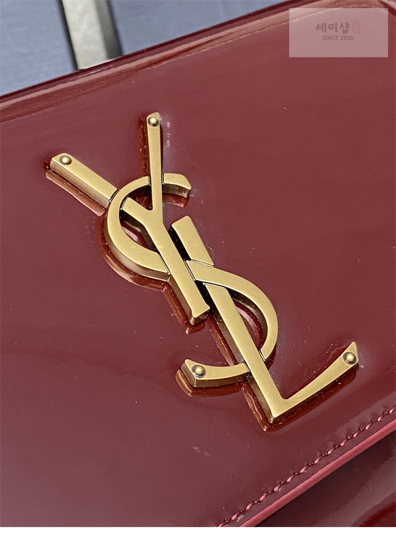 Saint Laurent 생로랑 케이트 스몰 페이턴트 숄더백 버건디 377629 Bag 9번 이미지
