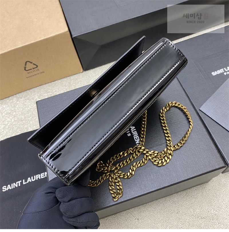 Saint Laurent 생로랑 케이트 스몰 페이턴트 숄더백 블랙 377629 Bag 2번 이미지