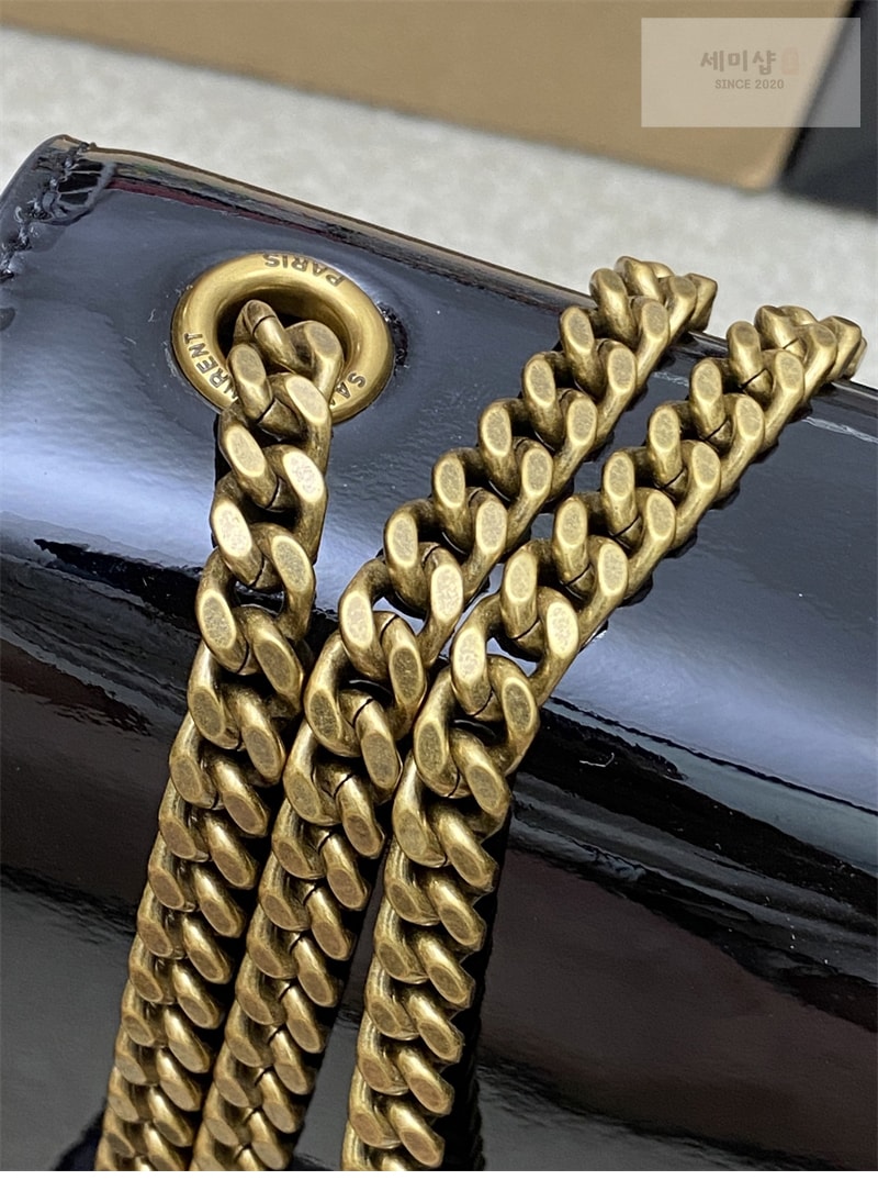 Saint Laurent 생로랑 케이트 스몰 페이턴트 숄더백 블랙 377629 Bag 6번 이미지