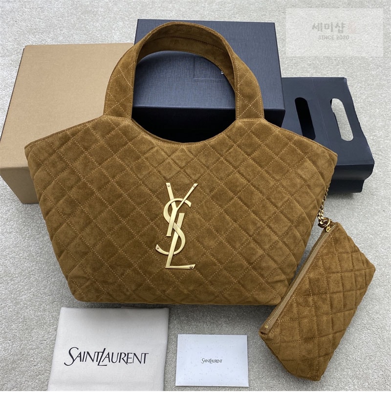 Saint Laurent 생로랑 퀼팅 스웨이드 ICARE 미디엄 백 858191 Bag 4번 이미지