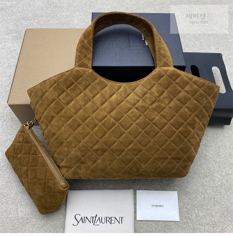 Saint Laurent 생로랑 퀼팅 스웨이드 ICARE 미디엄 백 858191 Bag 7번 이미지