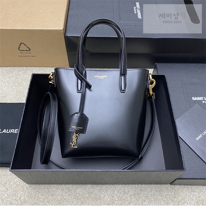Saint Laurent 생로랑 토이 쇼퍼 미니 토트 백 블랙 Bag 21번 이미지