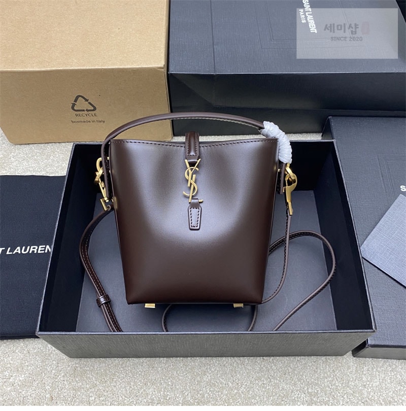Saint Laurent 생로랑 LE 37 미니 버킷백 루즈 카베르네 765870 Bag 1번 이미지