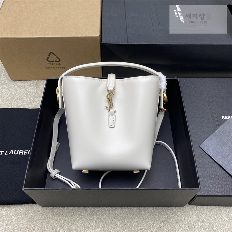 Saint Laurent 생로랑 LE 37 미니 버킷백 빈티지 화이트 765870 Bag 1번 이미지