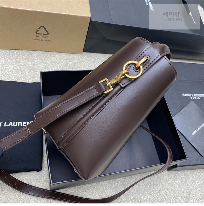 Saint Laurent 생로랑 LE 5À7 스몰 샤이니백 루즈 카베르네 749036 Bag 7번 이미지