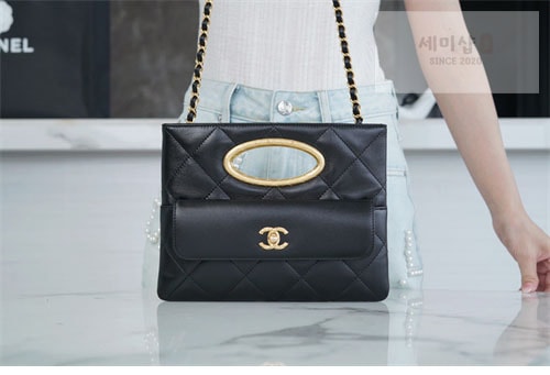 C H A N E L 샤넬 램스킨 체인 클러치 크로스백 블랙 Bag 4번 이미지