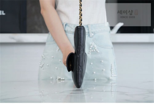 C H A N E L 샤넬 램스킨 체인 클러치 크로스백 블랙 Bag 17번 이미지