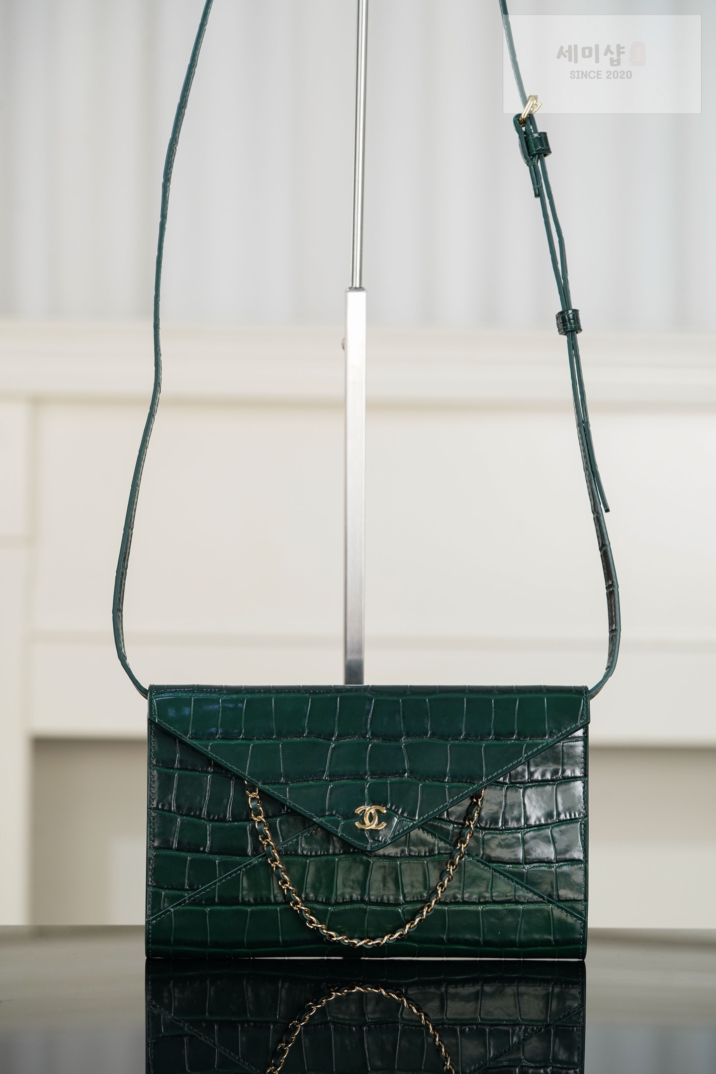 샤넬 샤넬 엘리게이터 엔벨로프 플랩백 에메랄드 그린 Bag 1번 이미지