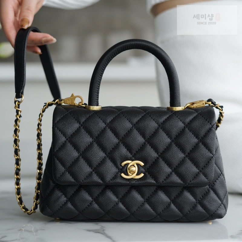 C H A N E L 샤넬 코코 핸들 스몰백 금장 블랙 Bag 12번 이미지