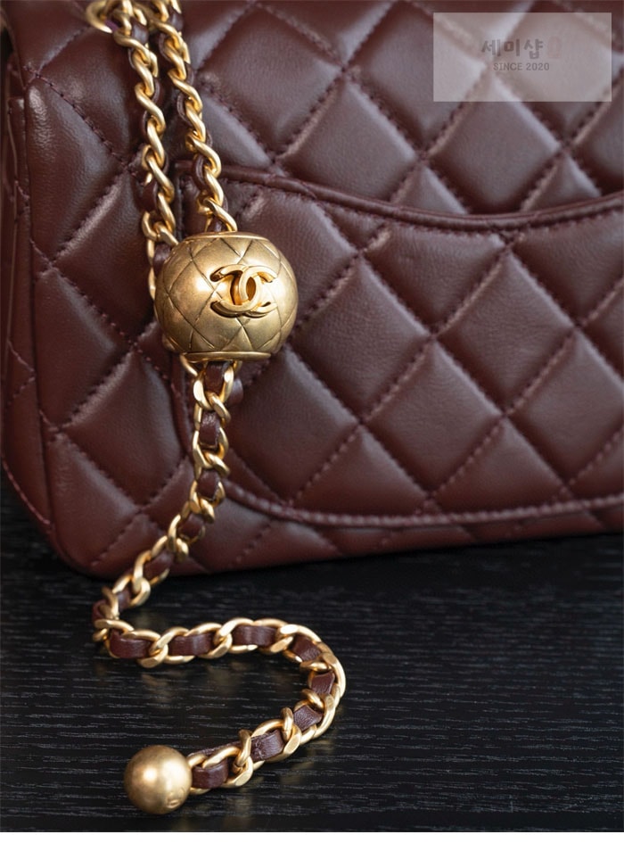 C H A N E L 샤넬 클래식 골드볼 미니 플랩백 버건디 버건디 Bag 1번 이미지