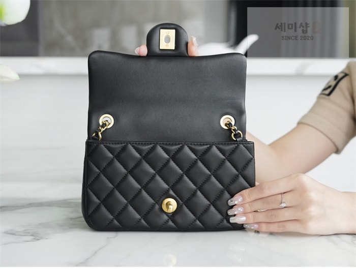 C H A N E L 샤넬 클래식 골든볼 플랩 뉴미니 블랙 블랙 Bag 18번 이미지