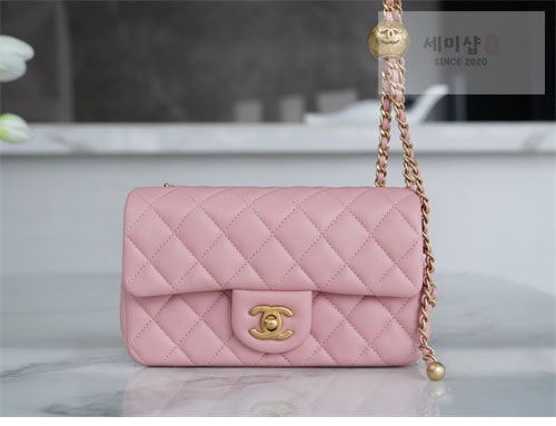 C H A N E L 샤넬 클래식 뉴미니 캐비어 금장 핑크 Bag 2번 이미지