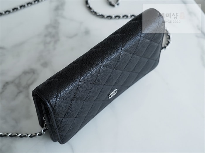 C H A N E L 샤넬 클래식 WOC 블랙/은장 HAAS 가죽 블랙 Bag 5번 이미지
