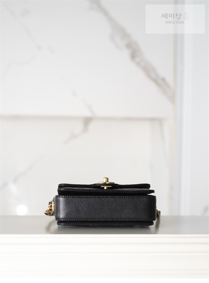 C H A N E L 샤넬 탑핸들 플랩백 Haas 가죽 블랙 Bag 2번 이미지