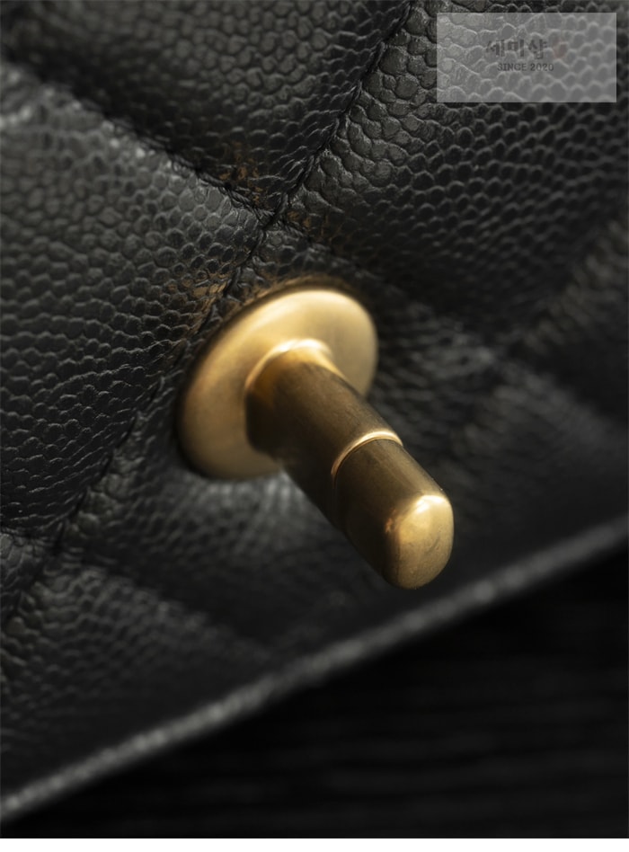 C H A N E L 샤넬 탑핸들 플랩백 Haas 가죽 블랙 Bag 19번 이미지