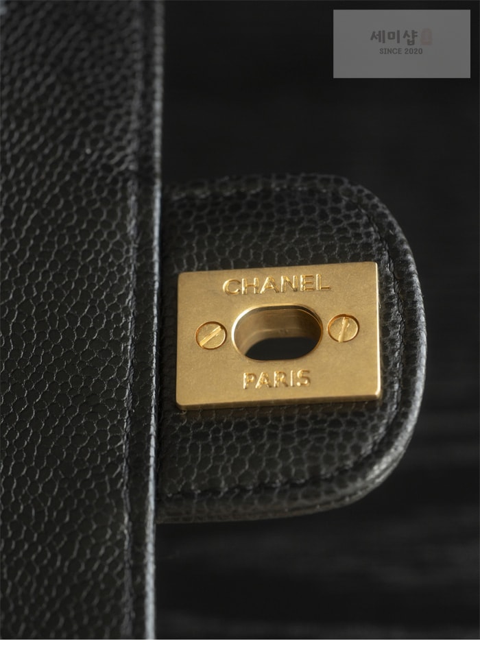 C H A N E L 샤넬 탑핸들 플랩백 Haas 가죽 블랙 Bag 21번 이미지