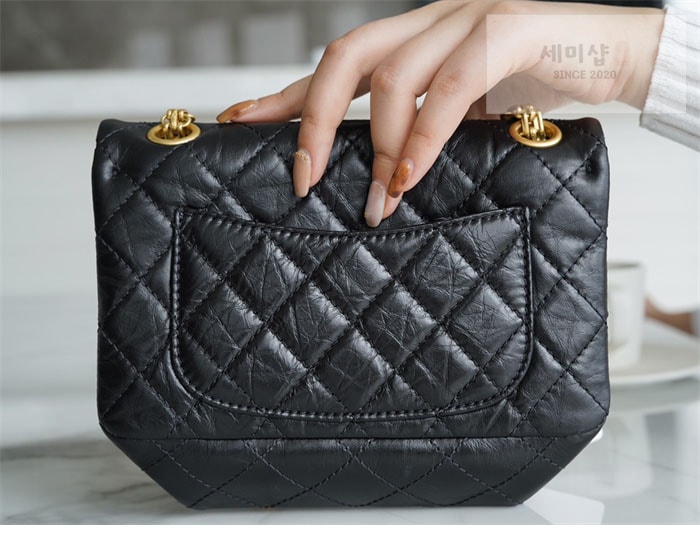C H A N E L 샤넬 2.55 미니 빈티지 플랩백 금장 블랙 Bag 1번 이미지