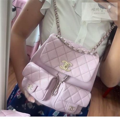 C H A N E L 샤넬 23P HAAS 더블 포켓 듀마 백백 핑크 파우더핑크 Bag 11번 이미지