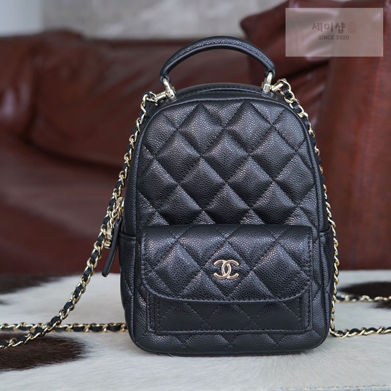 C H A N E L 샤넬 24C 탑 핸들 미니 백팩 블랙 블랙 Bag 13번 이미지