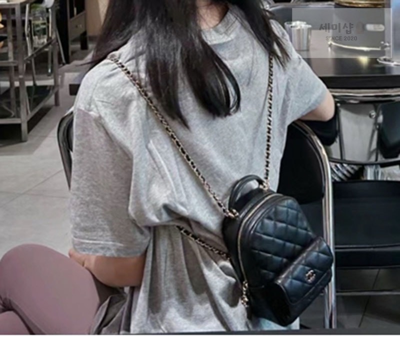 C H A N E L 샤넬 24C 탑 핸들 미니 백팩 블랙 블랙 Bag 1번 이미지