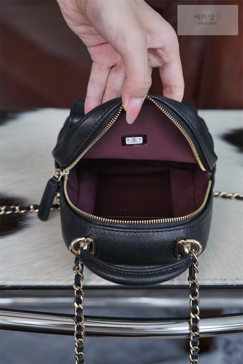 C H A N E L 샤넬 24C 탑 핸들 미니 백팩 블랙 블랙 Bag 4번 이미지