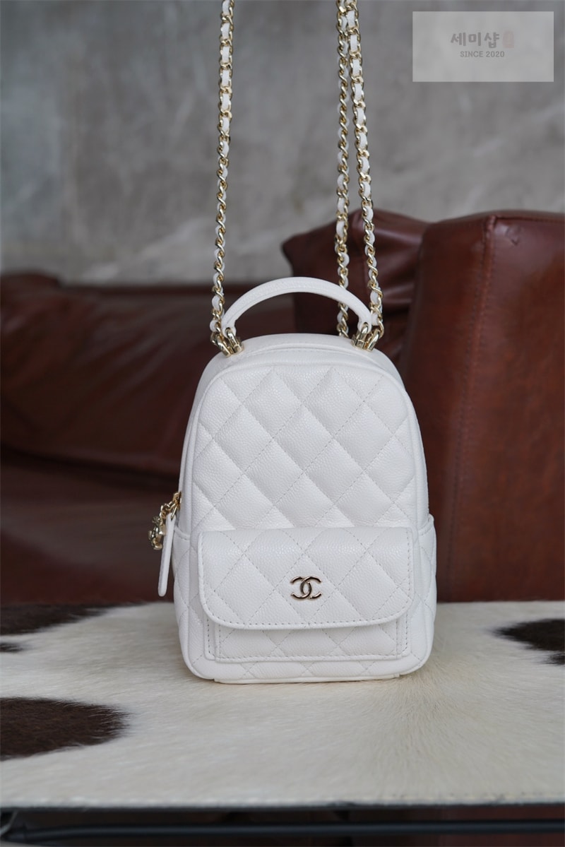 C H A N E L 샤넬 24C 탑 핸들 미니 백팩 화이트 화이트 Bag 1번 이미지