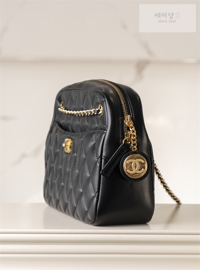 C H A N E L 샤넬 24K 골드메탈 카메라백 라지 블랙 Bag 7번 이미지