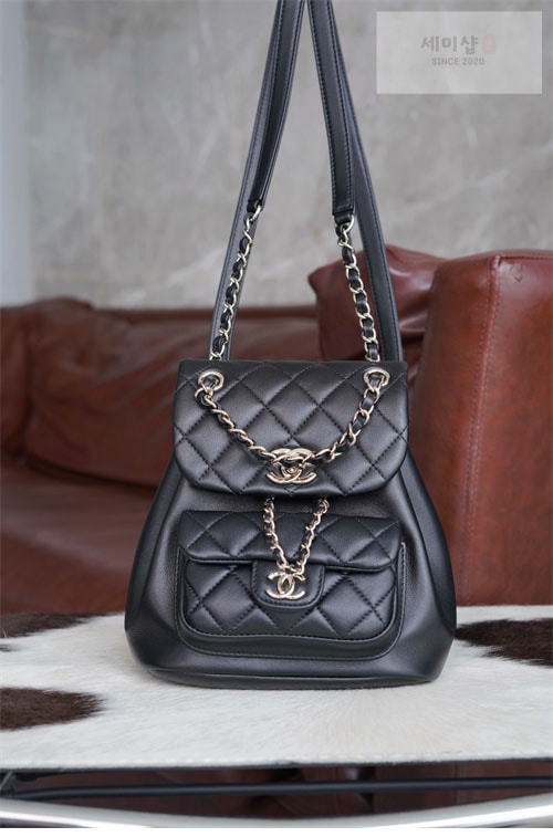 C H A N E L 샤넬 24P 듀마 백팩 블랙 블랙 Bag 16번 이미지