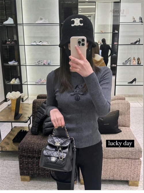 C H A N E L 샤넬 24P 듀마 백팩 블랙 블랙 Bag 19번 이미지