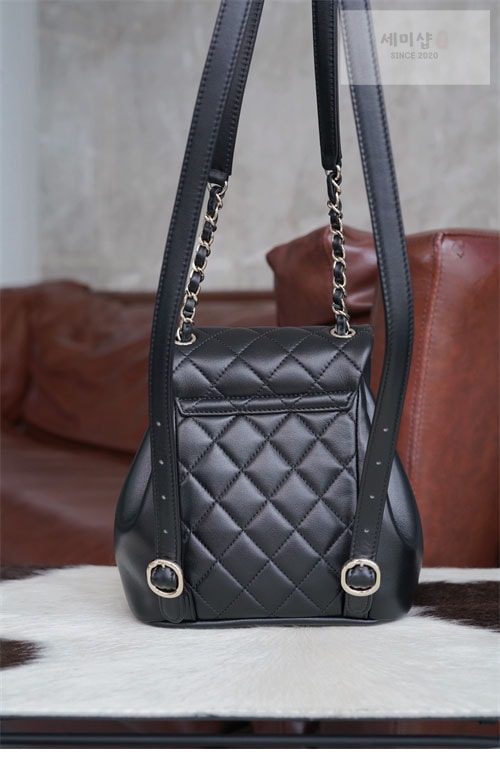 C H A N E L 샤넬 24P 듀마 백팩 블랙 블랙 Bag 10번 이미지
