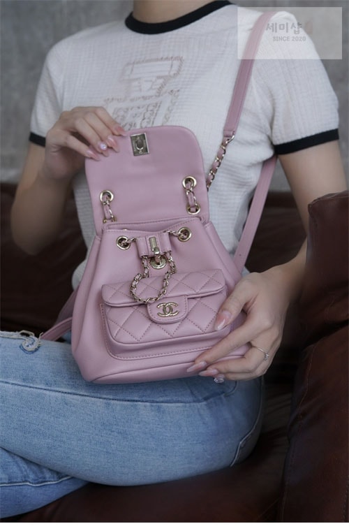 C H A N E L 샤넬 24P 듀마 백팩 핑크 핑크 Bag 1번 이미지