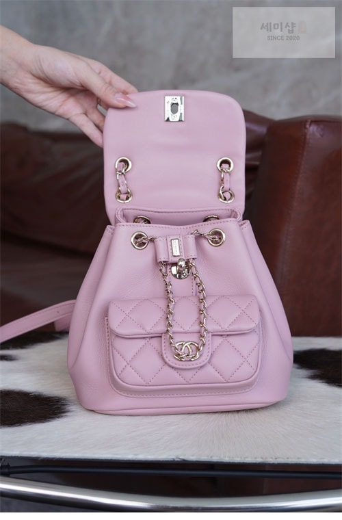 C H A N E L 샤넬 24P 듀마 백팩 핑크 핑크 Bag 18번 이미지