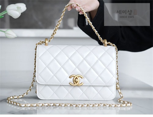 샤넬 샤넬 24c 𝐇𝐚𝐚𝐬 CF 플랩백 22cm 화이트 화이트 Bag 12번 이미지