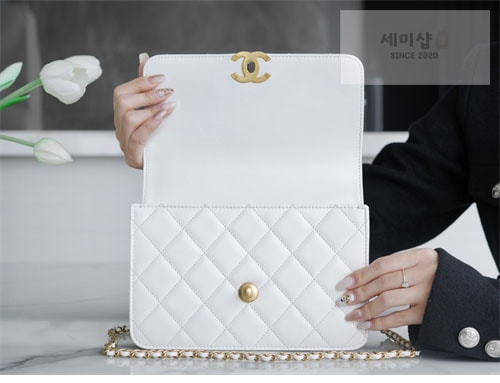 샤넬 샤넬 24c 𝐇𝐚𝐚𝐬 CF 플랩백 22cm 화이트 화이트 Bag 9번 이미지