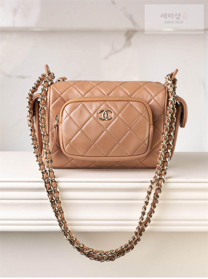 C H A N E L 샤넬 24k 샤이니 캬메라 백 스몰 브라운골드 Bag 5번 이미지