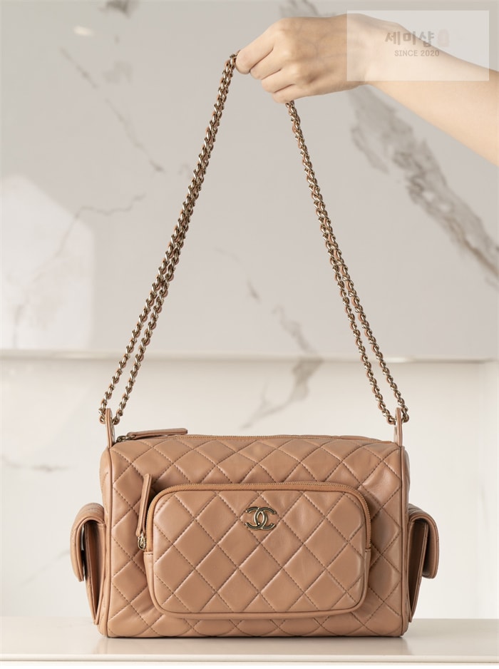 C H A N E L 샤넬 24k 샤이니 캬메라 라지 백 브라운골드 Bag 1번 이미지