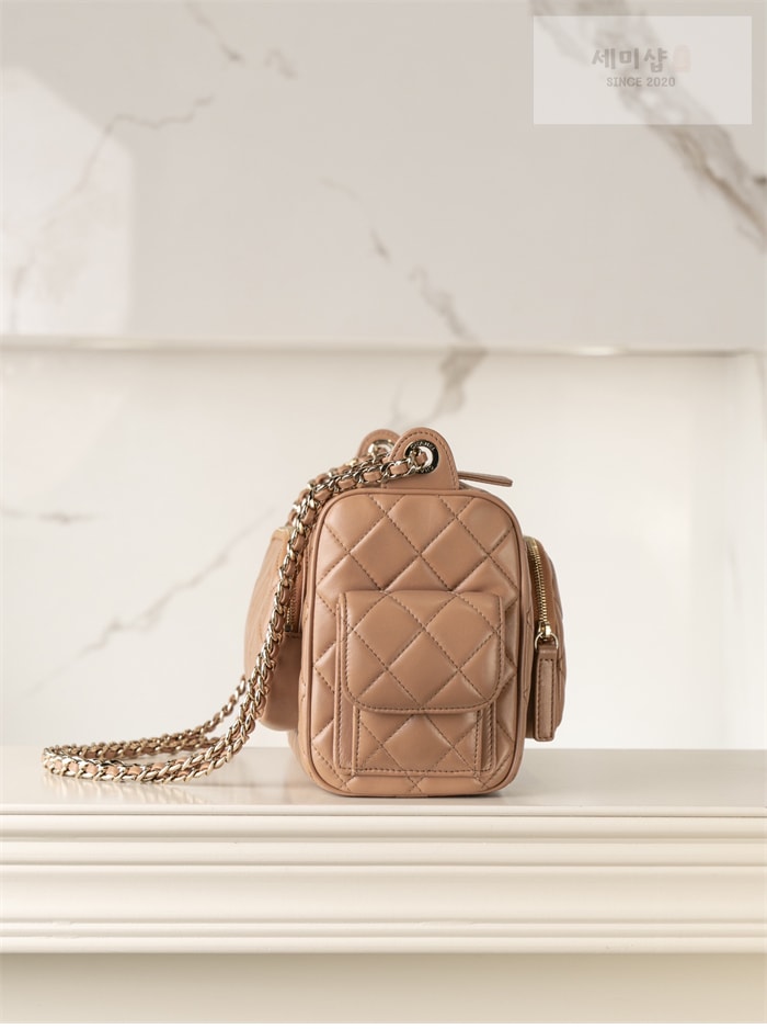 C H A N E L 샤넬 24k 샤이니 캬메라 라지 백 브라운골드 Bag 12번 이미지