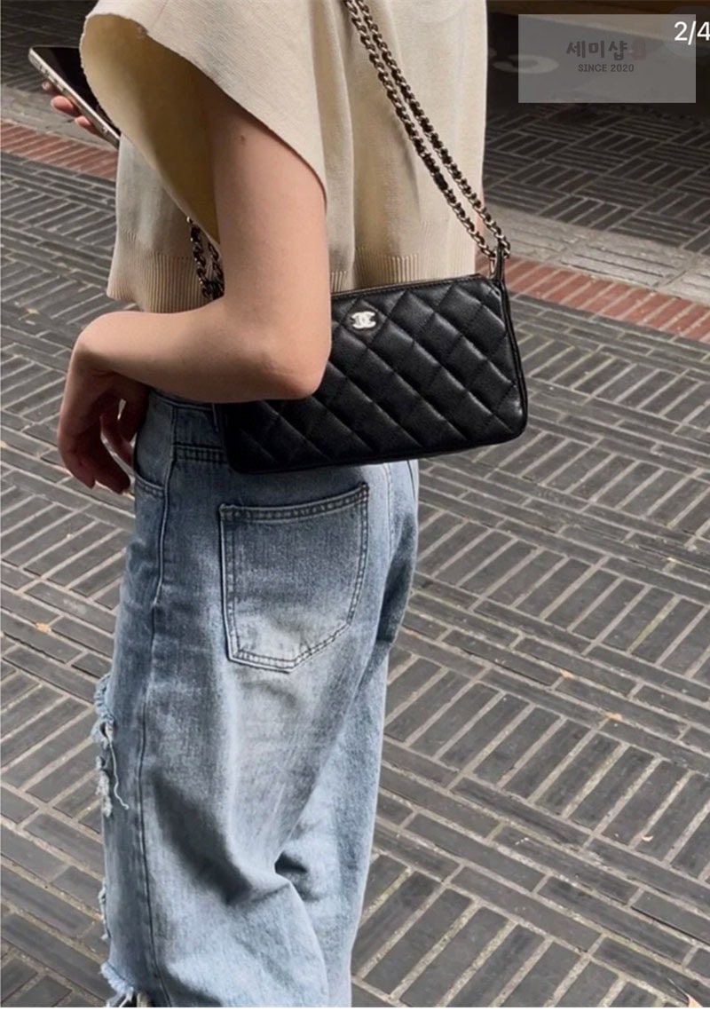 C H A N E L 샤넬 25A 캐비어 미니 체인 숄더백 블랙 Bag 1번 이미지