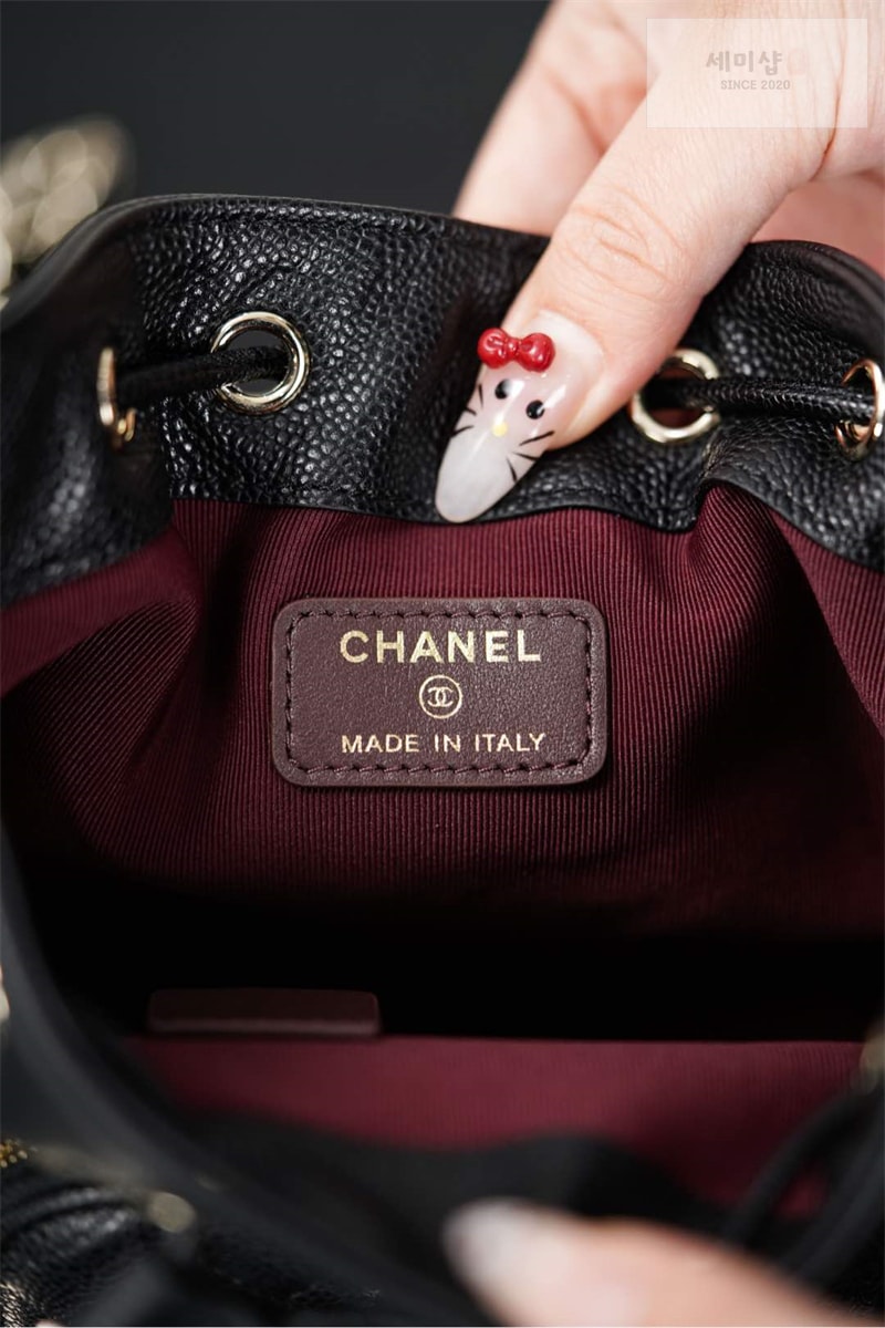 C H A N E L 샤넬 25B 체인 미니 버킷백 캐비어 블랙 Bag 17번 이미지