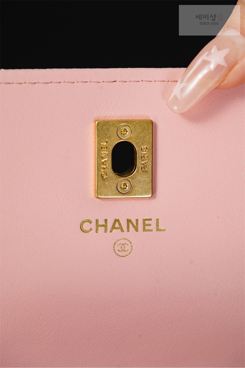 C H A N E L 샤넬 25B 클래식 탑핸들 체인백 캐비어 골드메탈 핑크 핑크 Bag 14번 이미지
