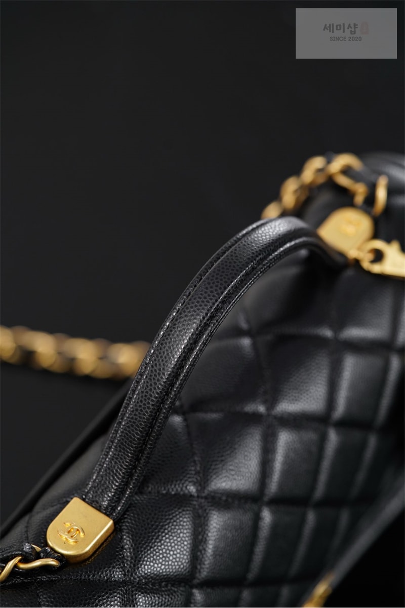 C H A N E L 샤넬 25B 탑핸들 클래식 플랩백 클로버 블랙 Bag 16번 이미지