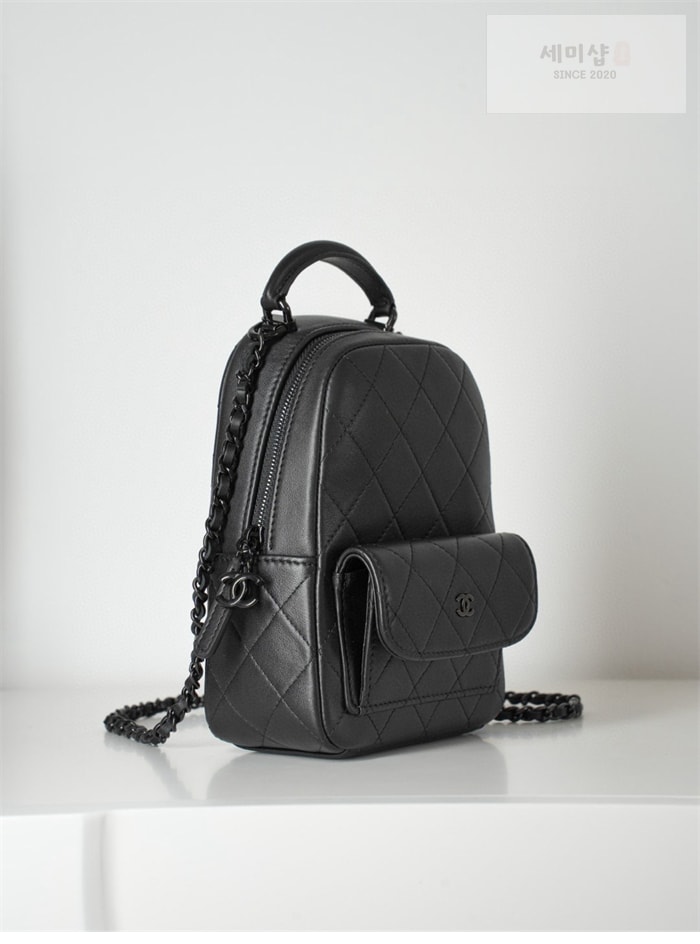 C H A N E L 샤넬 25C 미니 백팩 블랙 Bag 23번 이미지