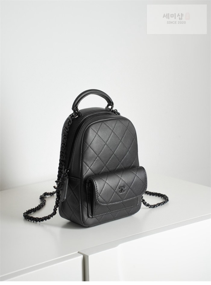 C H A N E L 샤넬 25C 미니 백팩 블랙 Bag 19번 이미지