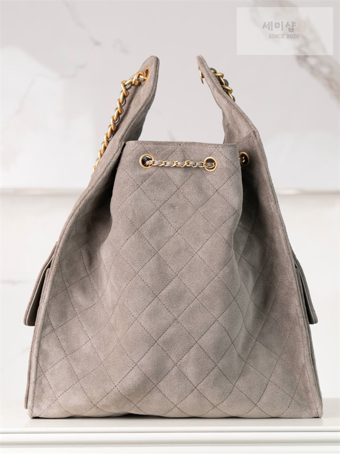 C H A N E L 샤넬 25C 스웨이드 호보 버킷백 라지 다크그레이 Bag 1번 이미지