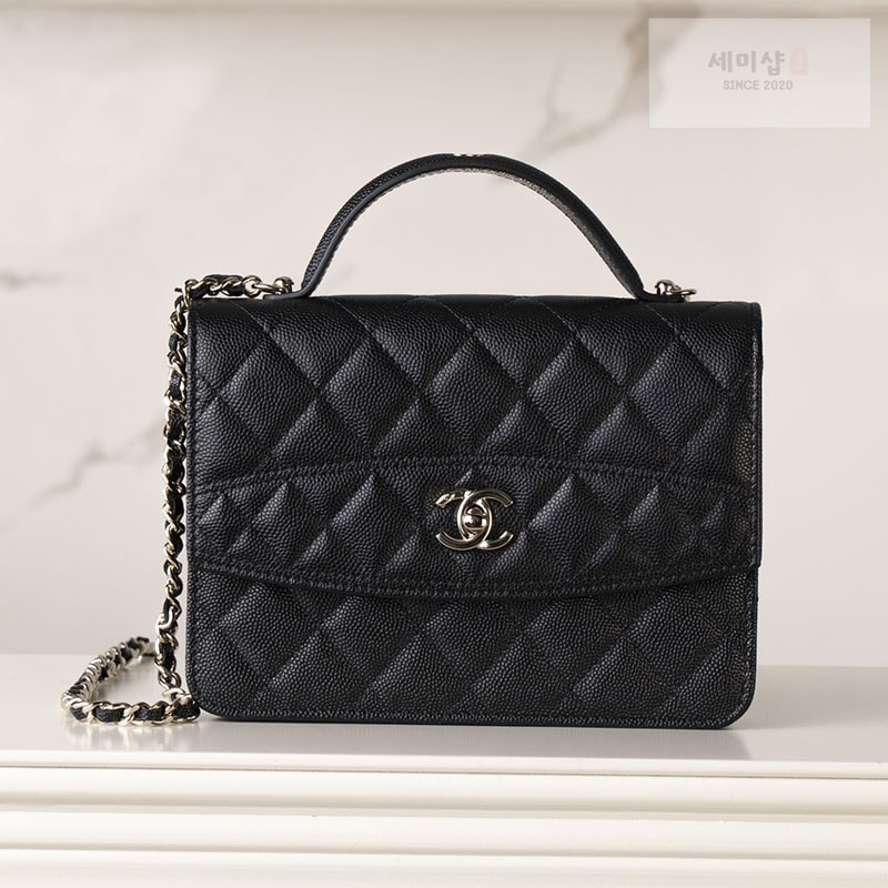 C H A N E L 샤넬 25C 탑 핸들 미니 백팩 블랙 Bag 1번 이미지