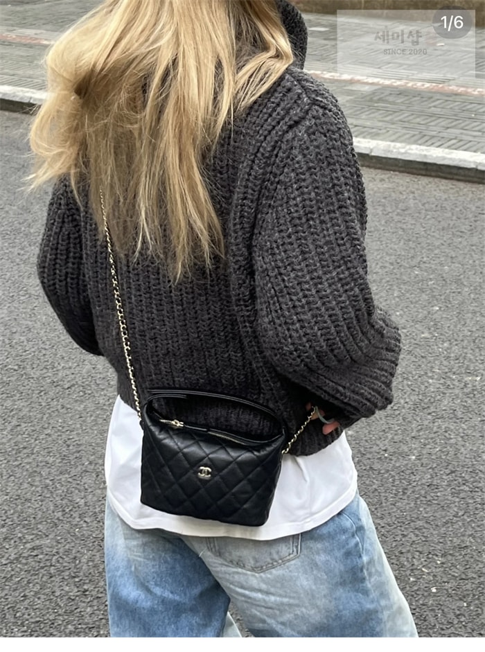 C H A N E L 샤넬 25C HAAS 호보 백 블랙 Bag 14번 이미지