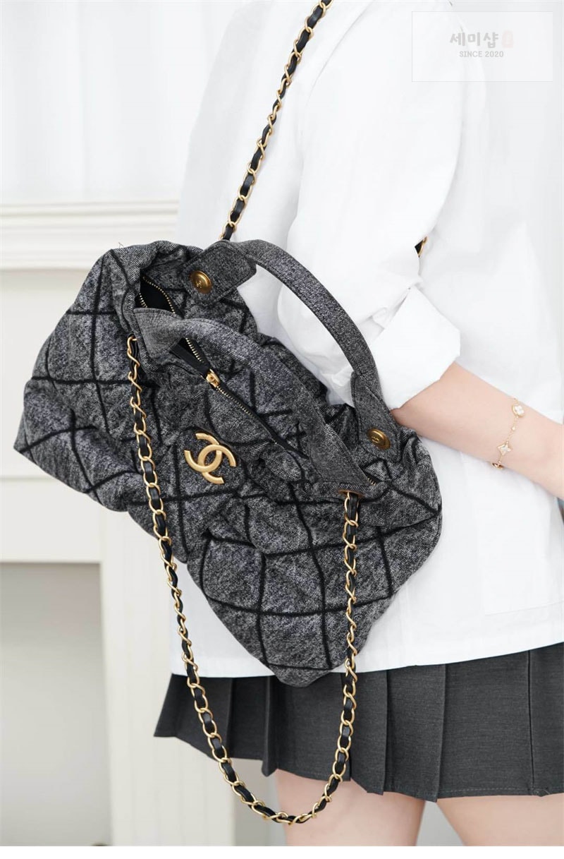 C H A N E L 샤넬 25K 위시드 데님 CC 보우백 리본백 위시드데님 Bag 1번 이미지