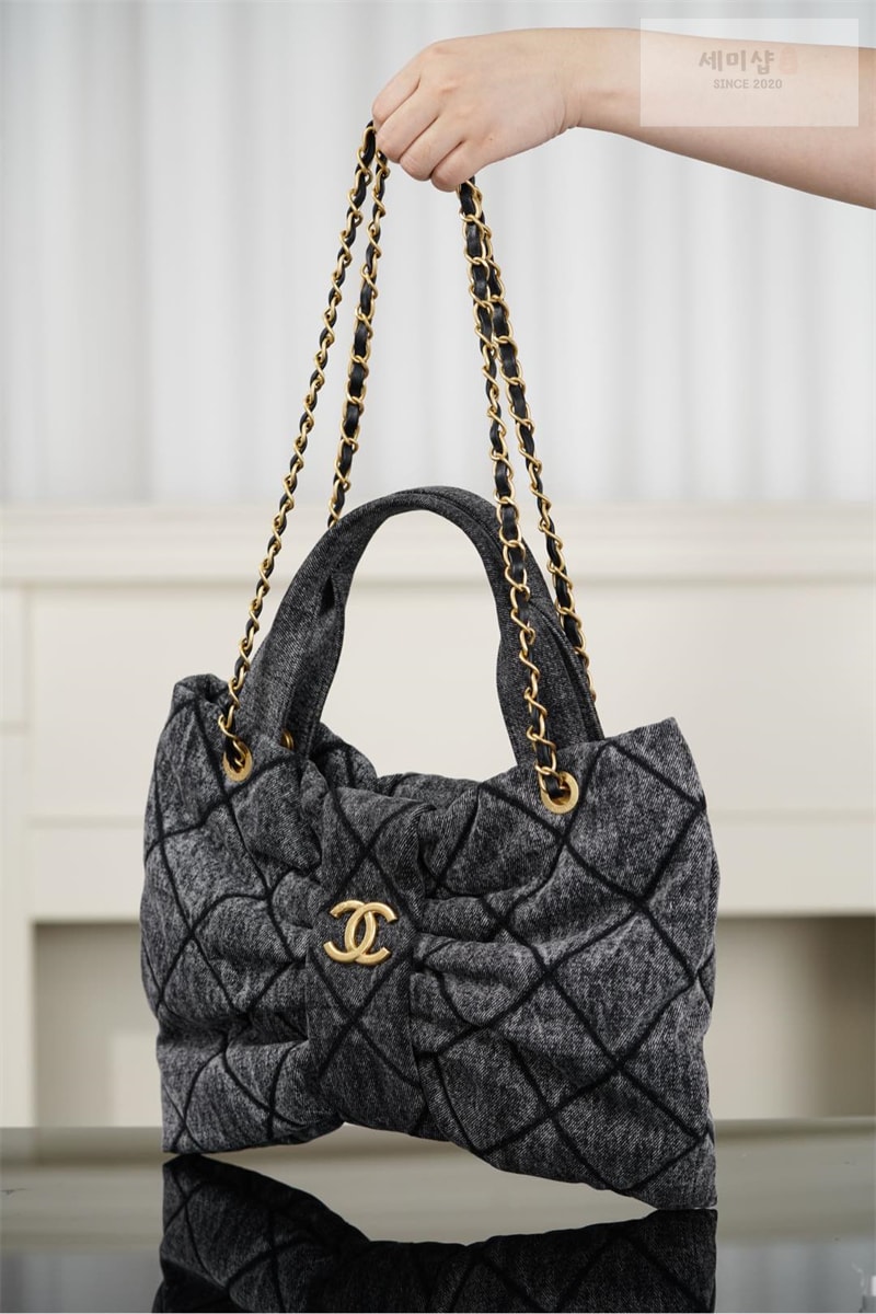 C H A N E L 샤넬 25K 위시드 데님 CC 보우백 리본백 위시드데님 Bag 12번 이미지