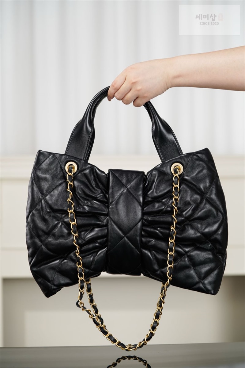 C H A N E L 샤넬 25K 퀼팅 CC 보우백 리본백 블랙 Bag 7번 이미지